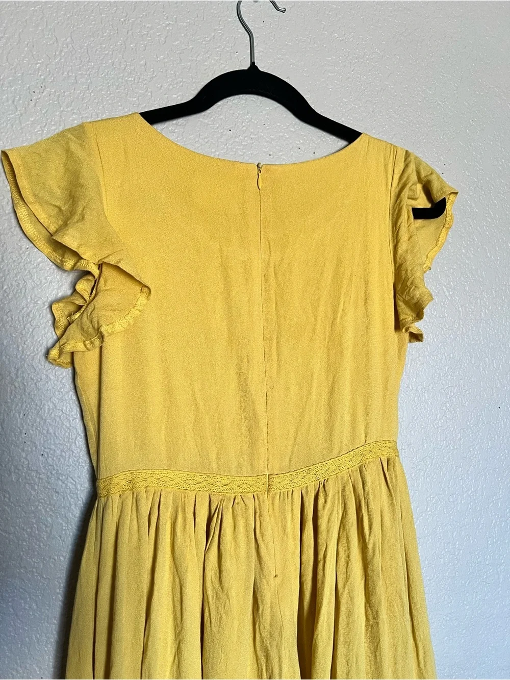 Joyfolie Viola Dress Size 12 Mustard Yellow Tiered Maxi Dress Boho Cottagecore